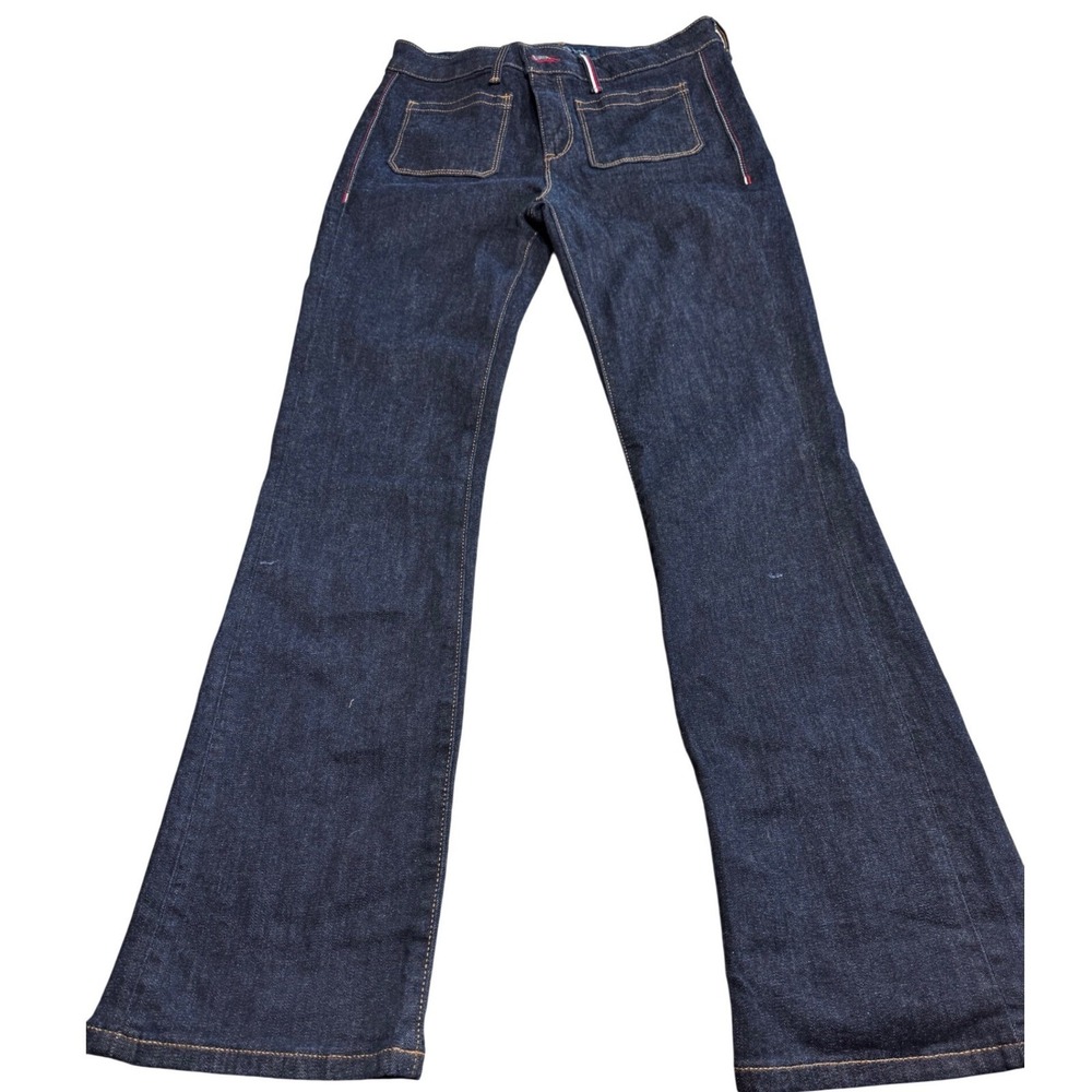 Tommy Hilfiger Raleigh Bootcut Jeans Womens 4 Dark Indigo Patch Pocket TJGMDW005